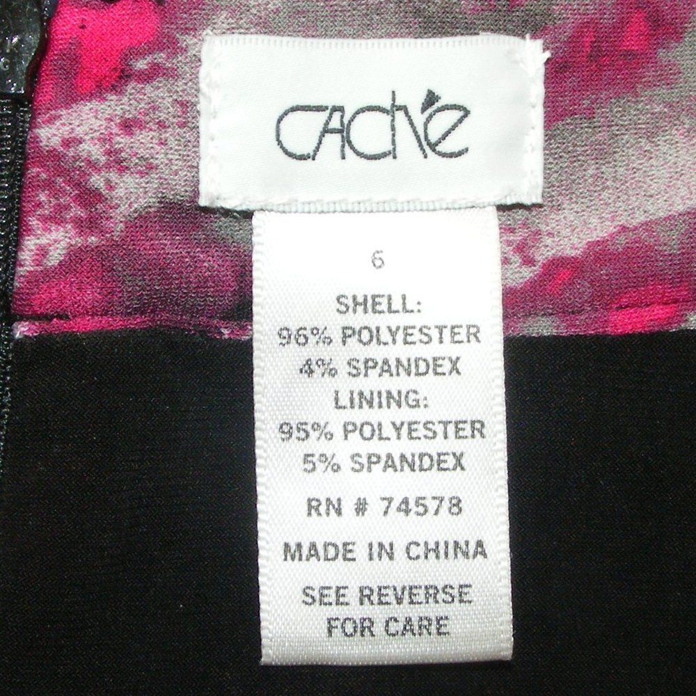 CACHE Dress, 6, Ruched, Long sleeve, Partial Zebra Stripes, Multicolor, Clingy - Picture 7 of 8